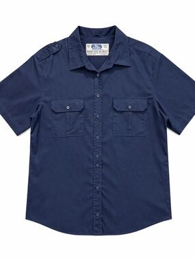 Vintage Tilley Endurables Navy Button-Up Shirt | Made in Canada | Relaxed Fit